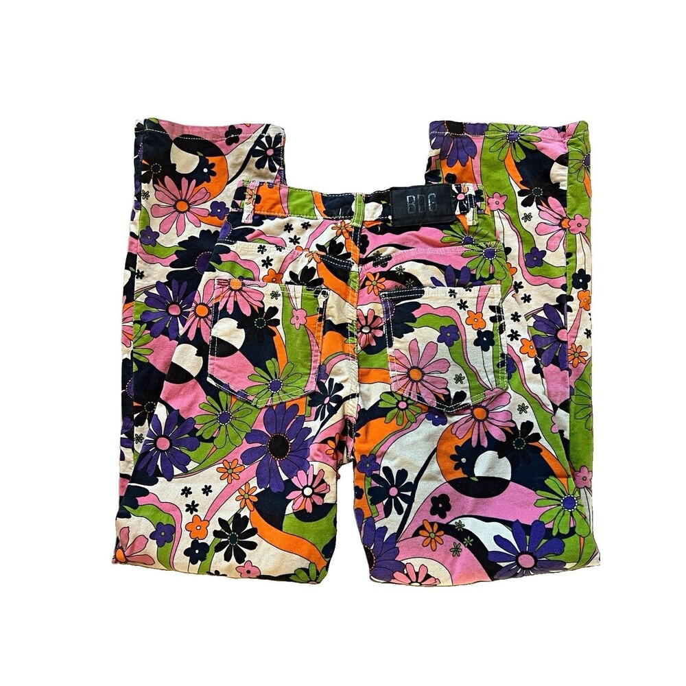 BDG Flower Power Retro Style Brushed Velour size 25 pants Hippie Boho 70’s vibe
